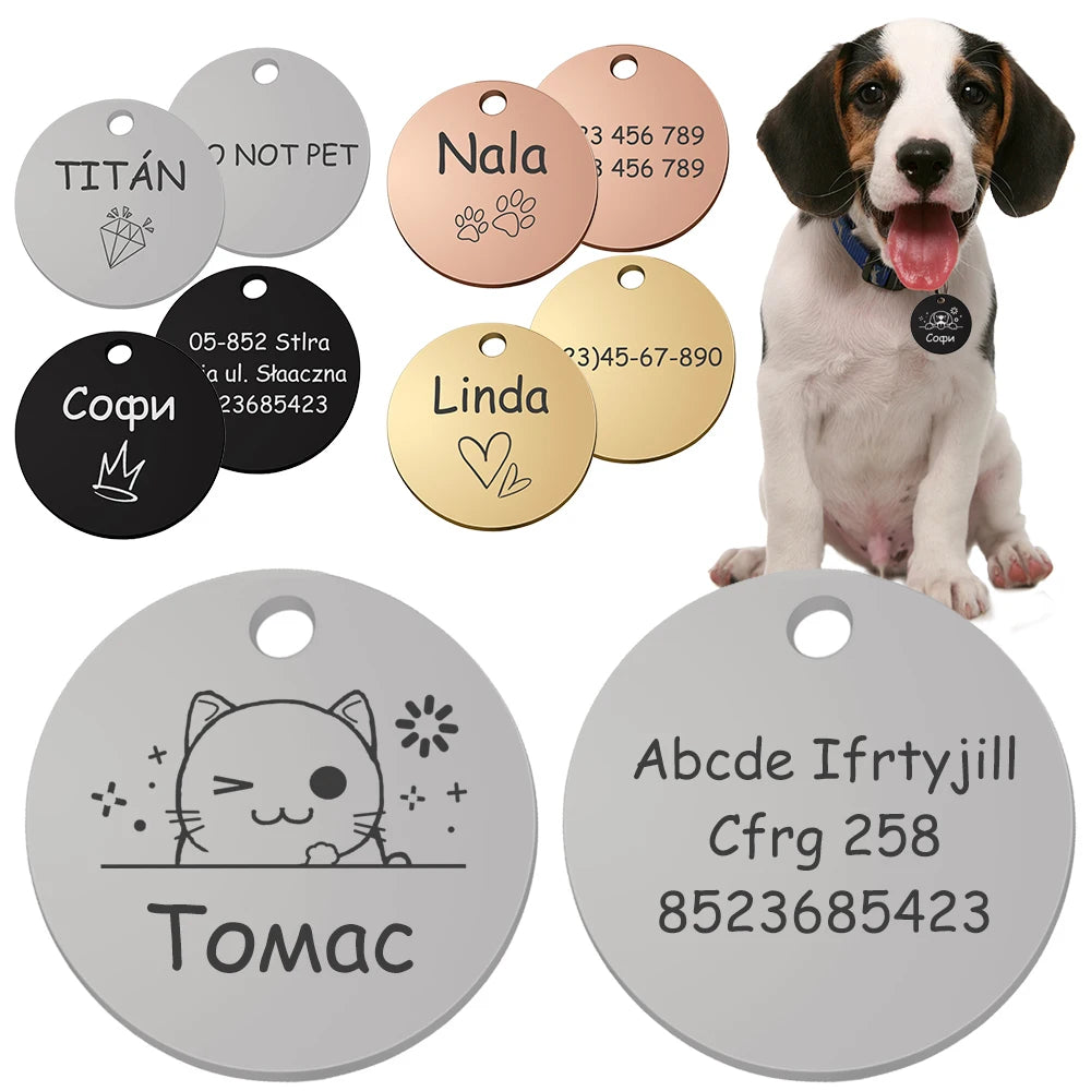 Collier personnalisé chien chat avec médaille gravée – Réglable