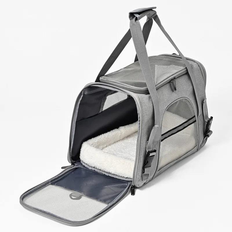 Sac transport respirant chat chien – Cabine avion, pliable