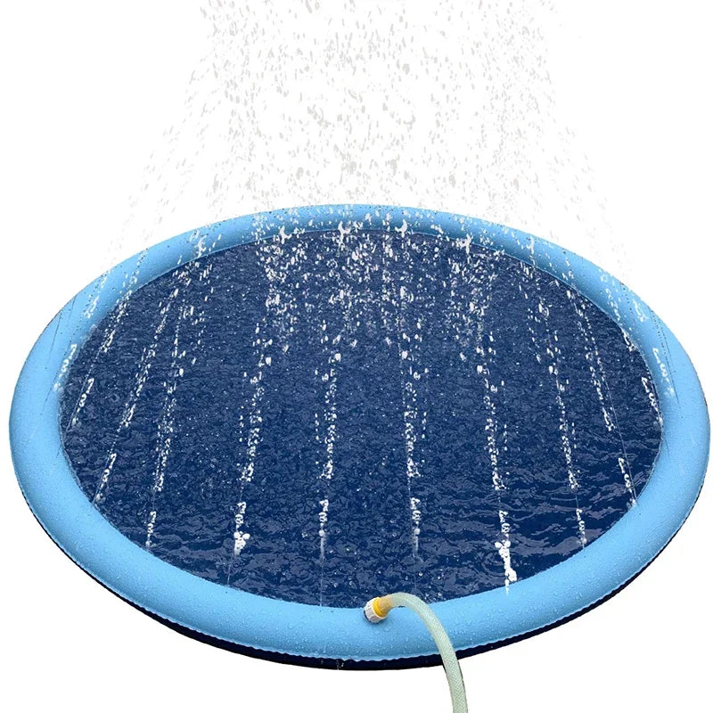 Piscine gonflable chien avec jet d’eau – Été, PVC résistant