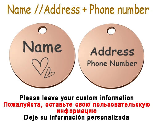 Collier personnalisé chien chat avec médaille gravée – Réglable