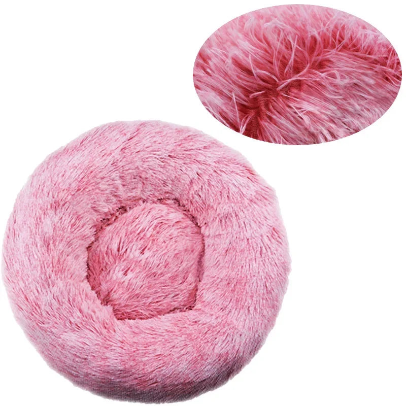Lit rond ultra-doux grand chien chat – Lavable, antidérapant