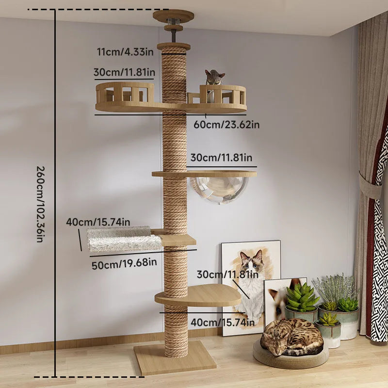 Arbre à chat multi-niveaux hamac rotatif – Griffoir, jeu