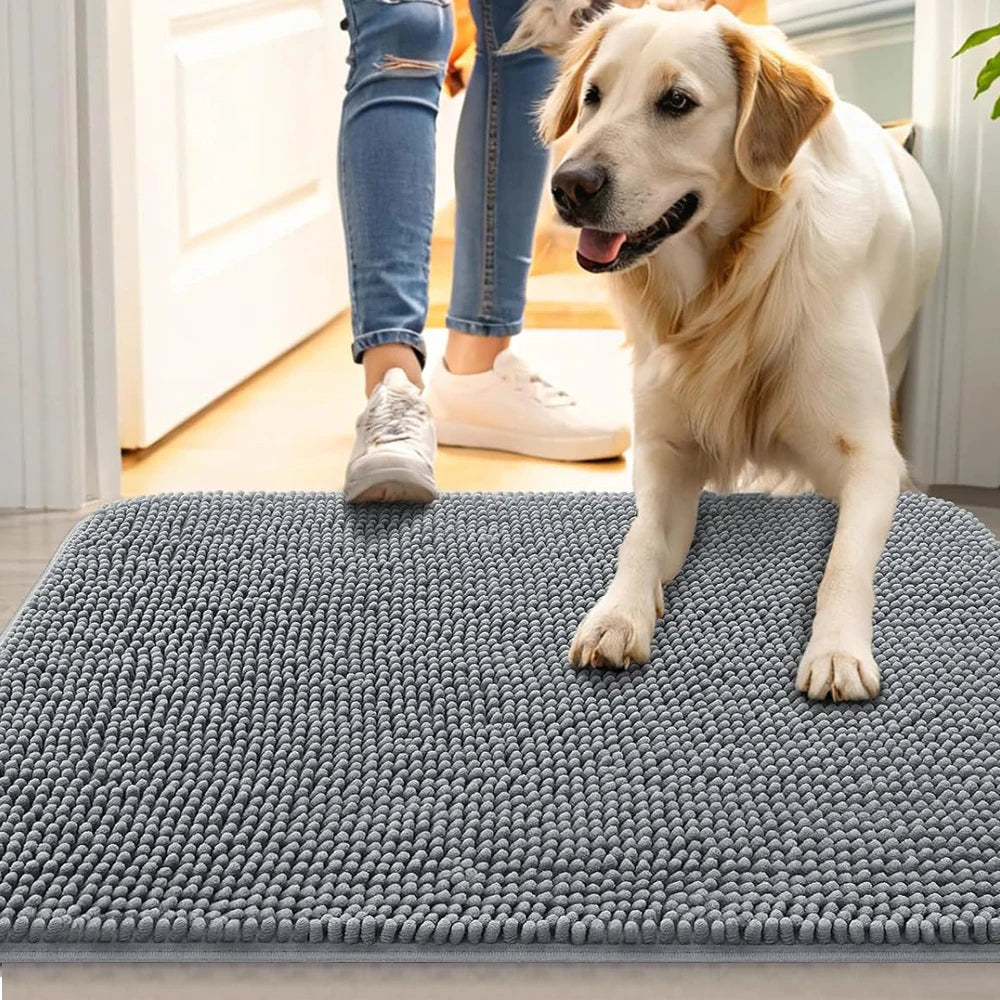 Tapis absorbant anti-boue pattes chien – Entrée maison