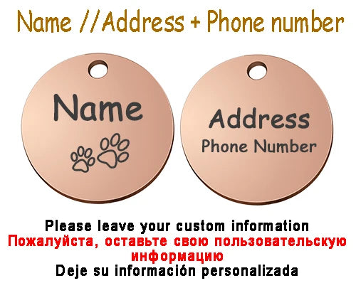 Collier personnalisé chien chat avec médaille gravée – Réglable