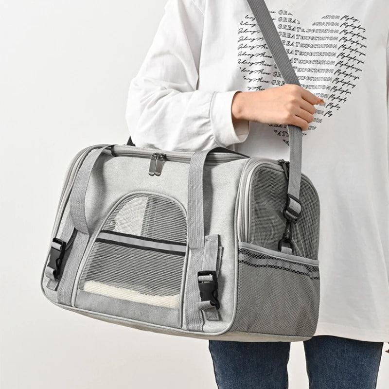 Sac transport respirant chat chien – Cabine avion, pliable
