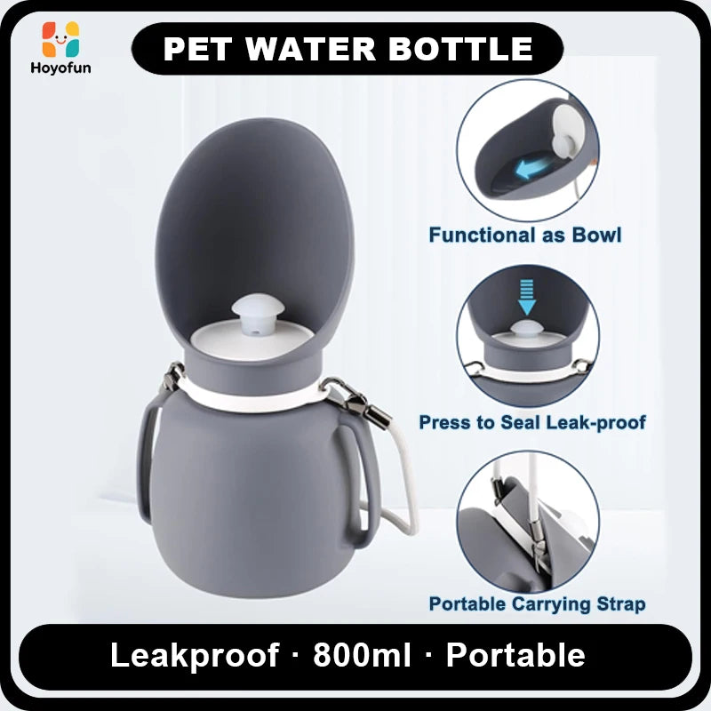 Bouteille eau portable chien 800ml – Distributeur intégré, sans BPA