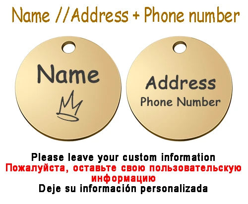 Collier personnalisé chien chat avec médaille gravée – Réglable