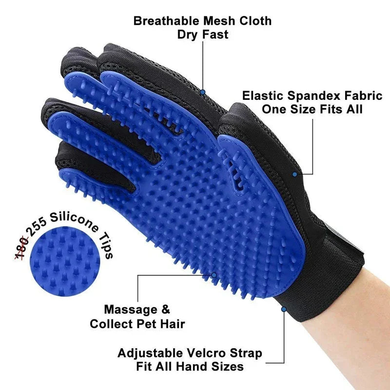 Gants toilettage silicone chien chat – Massage, démêlage doux