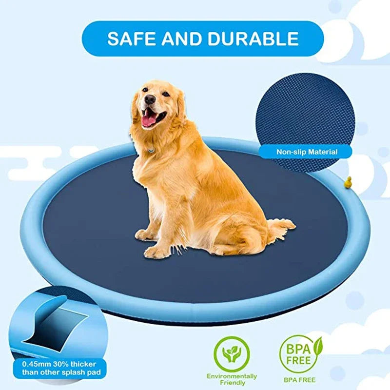 Piscine gonflable chien avec jet d’eau – Été, PVC résistant