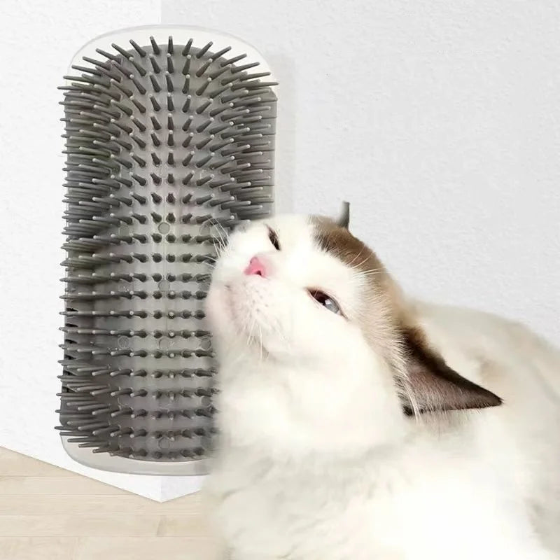 Brosse murale chat massage anti-poils – Silicone, fixation adhésive
