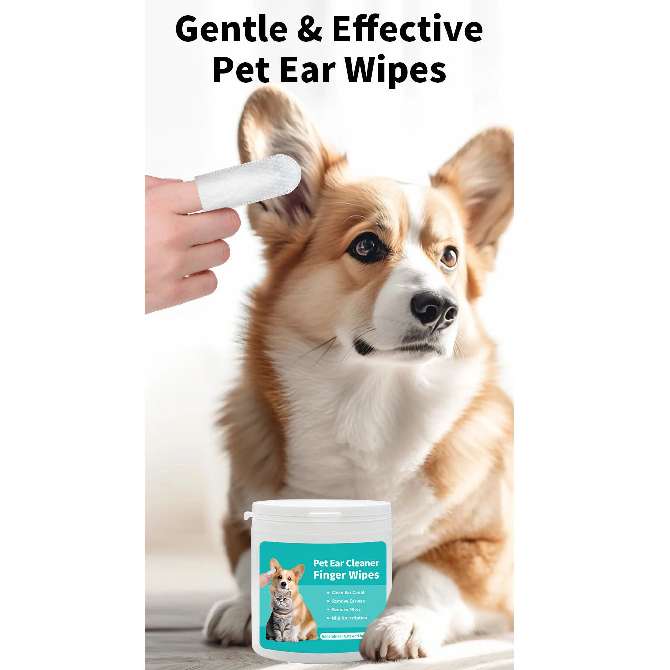 Lingettes nettoyantes oreilles chien chat – Soin hygiène
