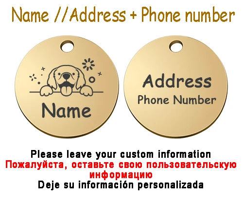 Collier personnalisé chien chat avec médaille gravée – Réglable