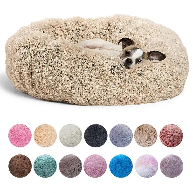 Lit rond ultra-doux grand chien chat – Lavable, antidérapant