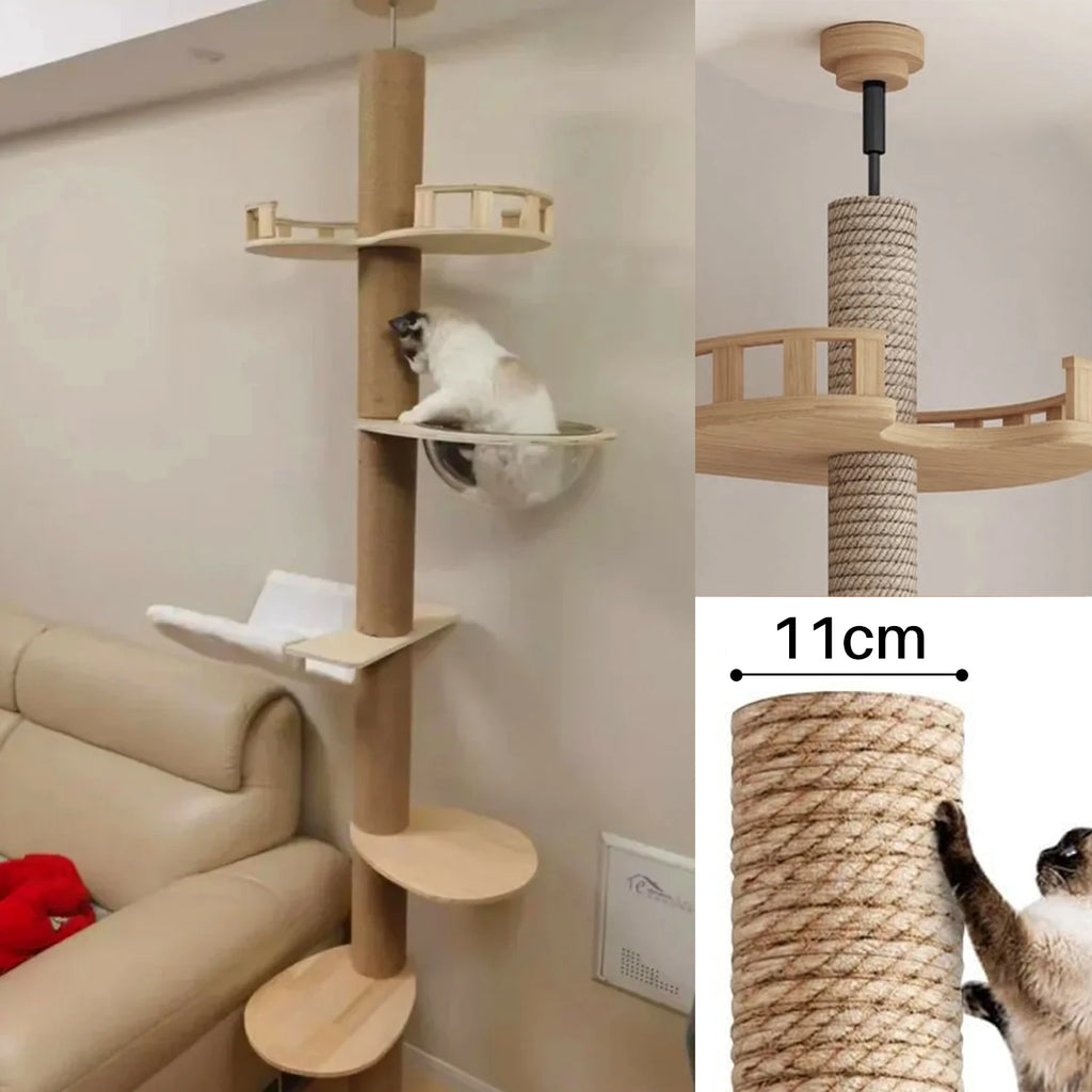 Arbre à chat multi-niveaux hamac rotatif – Griffoir, jeu