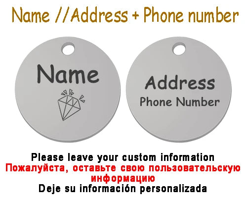 Collier personnalisé chien chat avec médaille gravée – Réglable