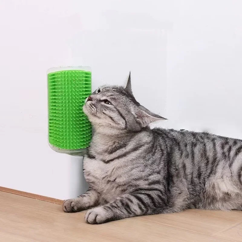 Brosse murale chat massage anti-poils – Silicone, fixation adhésive