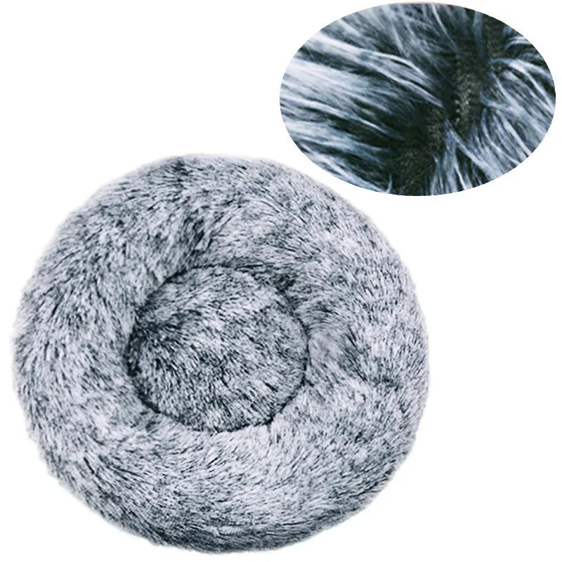 Lit rond ultra-doux grand chien chat – Lavable, antidérapant