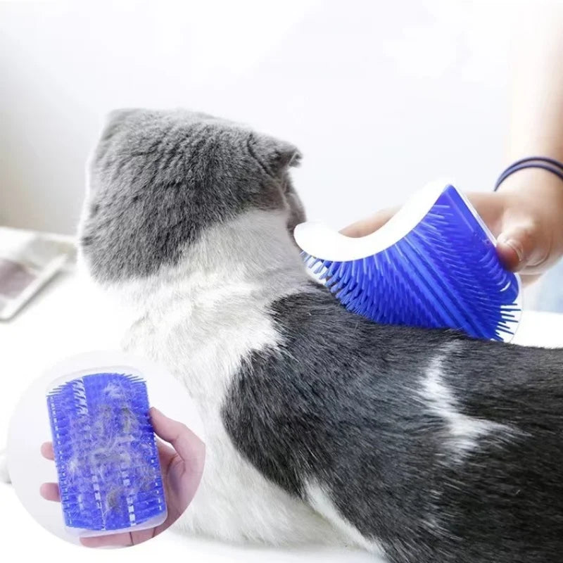 Brosse murale chat massage anti-poils – Silicone, fixation adhésive