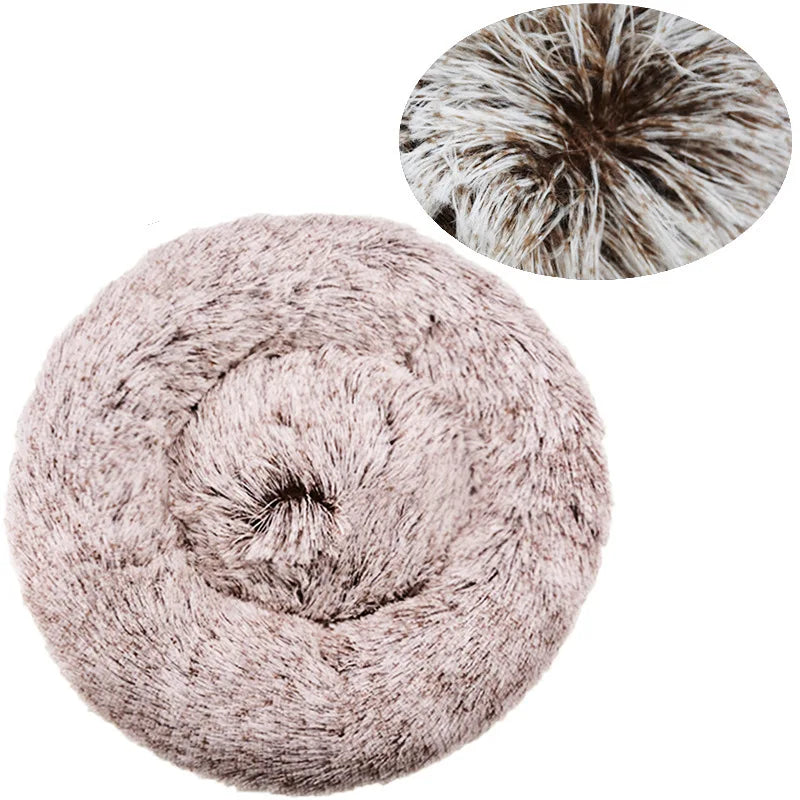 Lit rond ultra-doux grand chien chat – Lavable, antidérapant