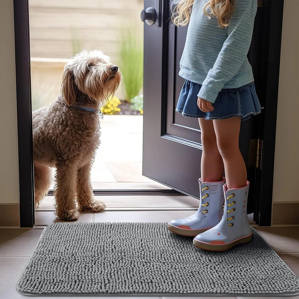 Tapis absorbant anti-boue pattes chien – Entrée maison