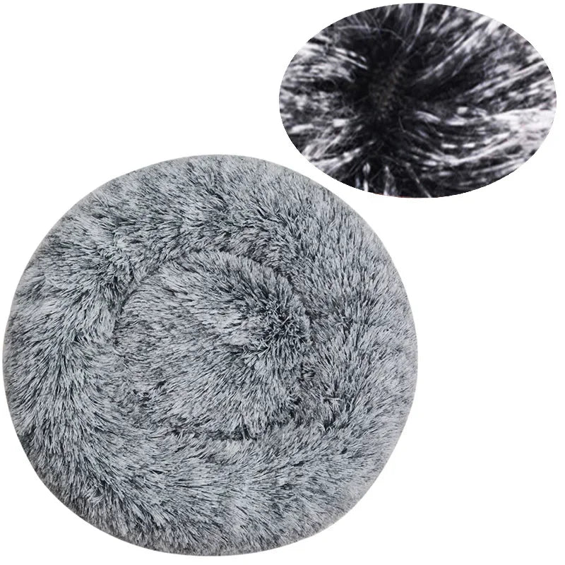 Lit rond ultra-doux grand chien chat – Lavable, antidérapant