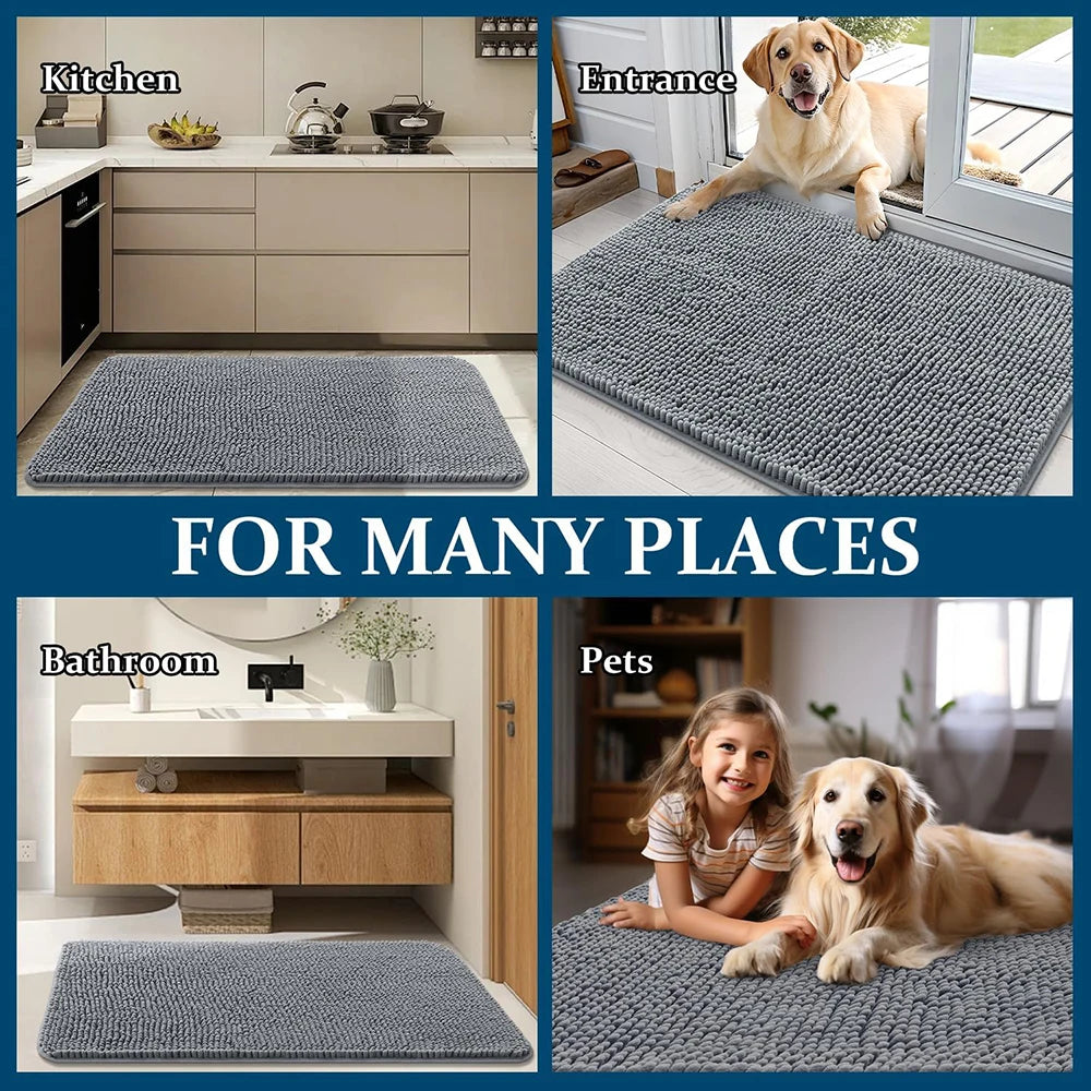 Tapis absorbant anti-boue pattes chien – Entrée maison