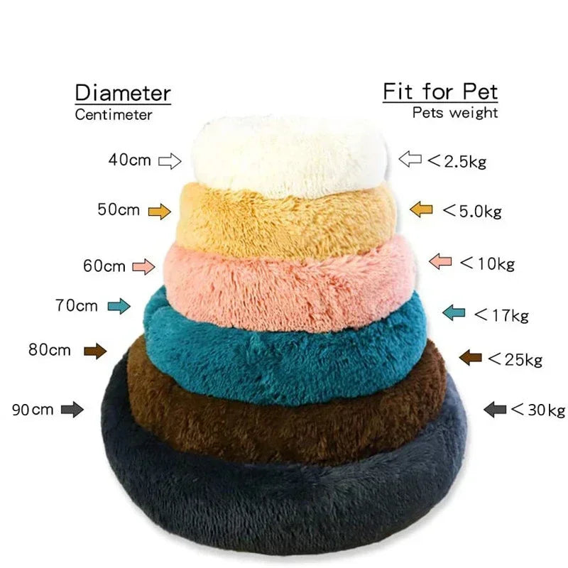 Lit rond ultra-doux grand chien chat – Lavable, antidérapant