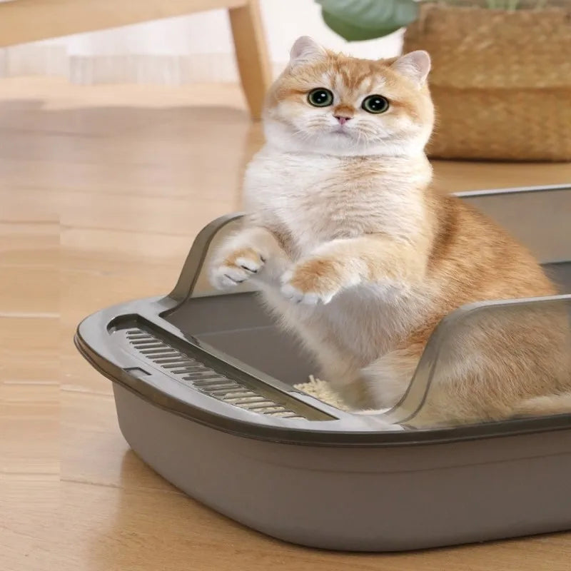 Bac litière semi-fermé chat anti-éclaboussures – Grande taille