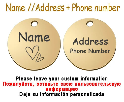 Collier personnalisé chien chat avec médaille gravée – Réglable