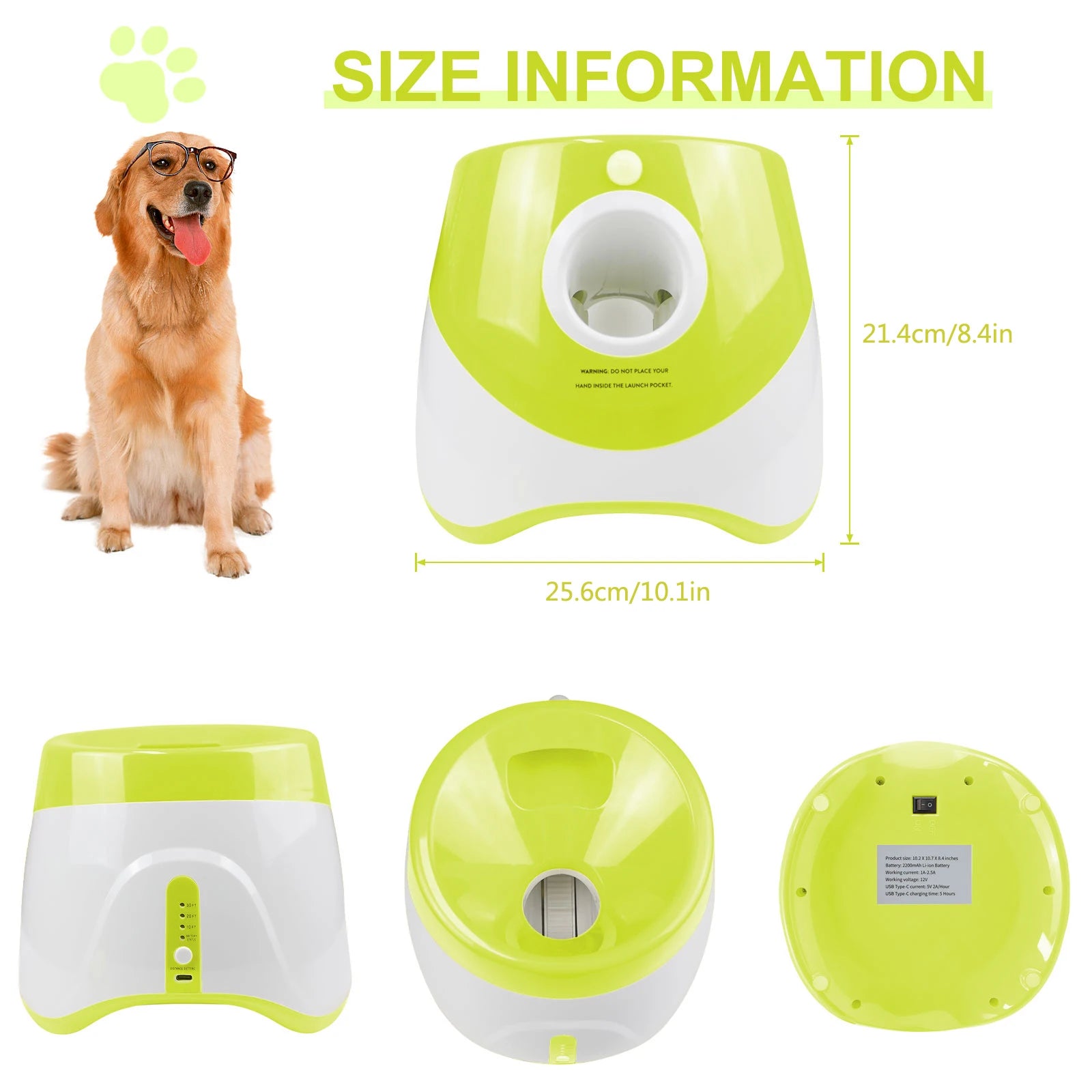 Lance-balles automatique rechargeable chien – Jeu interactif