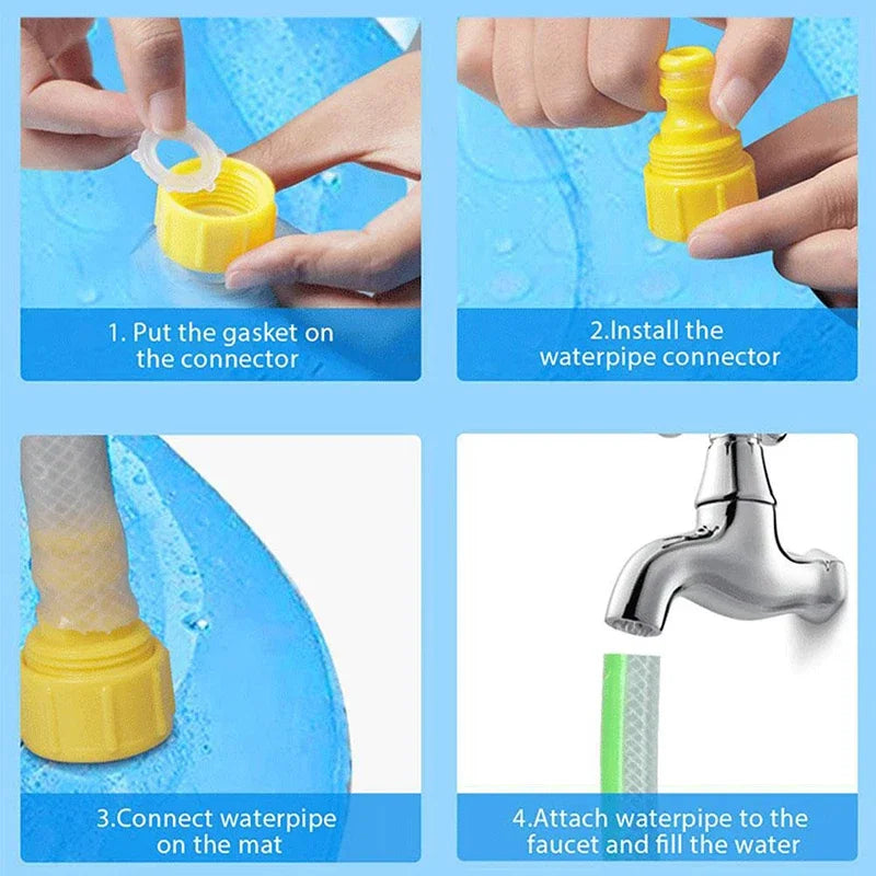 Piscine gonflable chien avec jet d’eau – Été, PVC résistant