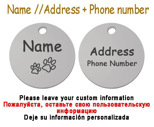 Collier personnalisé chien chat avec médaille gravée – Réglable