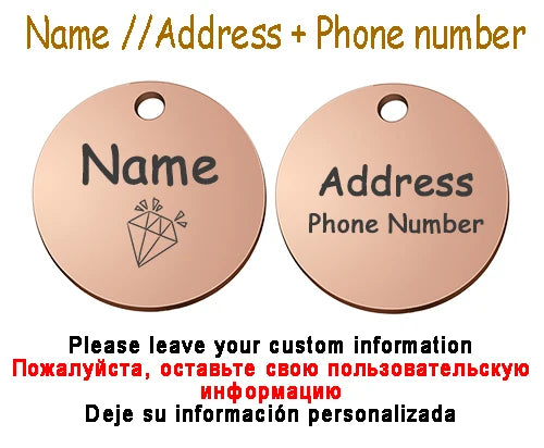 Collier personnalisé chien chat avec médaille gravée – Réglable