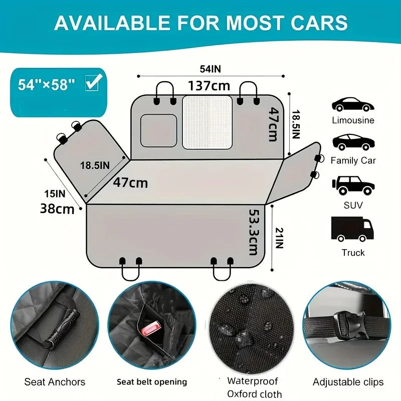 Housse siège voiture chien impérméable – Protection banquette arrière