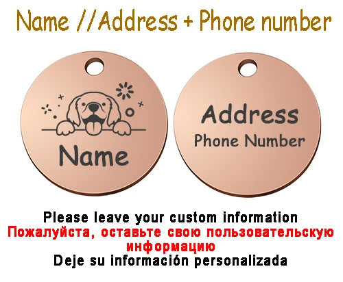 Collier personnalisé chien chat avec médaille gravée – Réglable