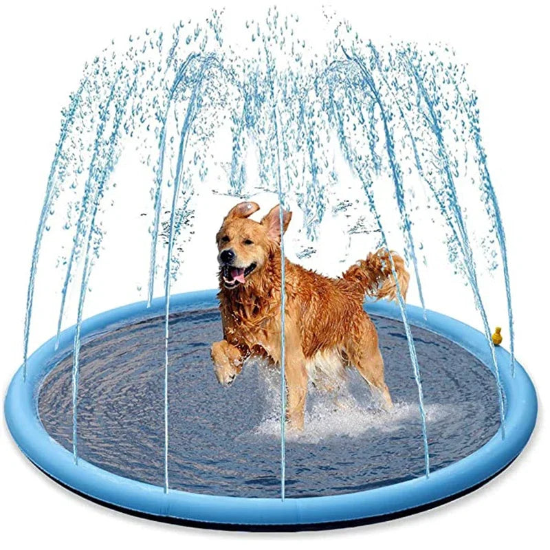 Piscine gonflable chien avec jet d’eau – Été, PVC résistant