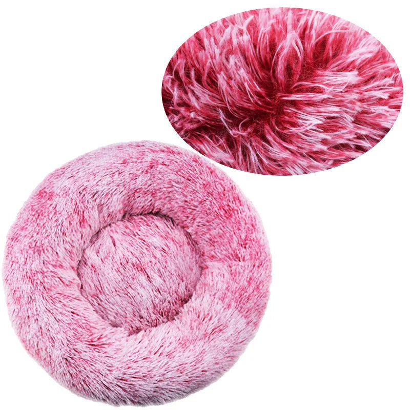 Lit rond ultra-doux grand chien chat – Lavable, antidérapant