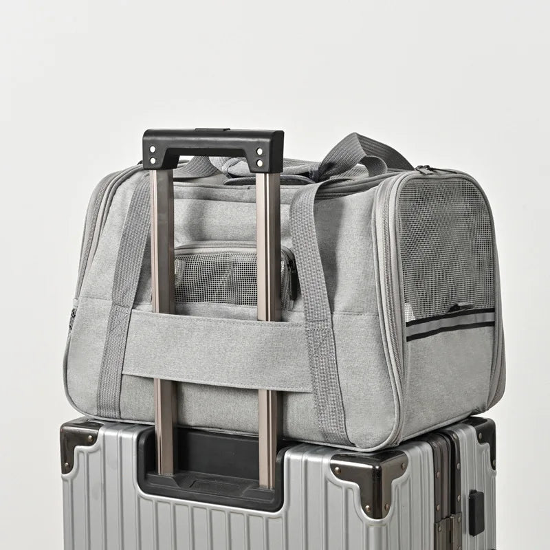Sac transport respirant chat chien – Cabine avion, pliable