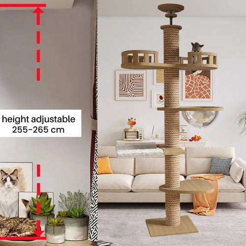 Arbre à chat multi-niveaux hamac rotatif – Griffoir, jeu