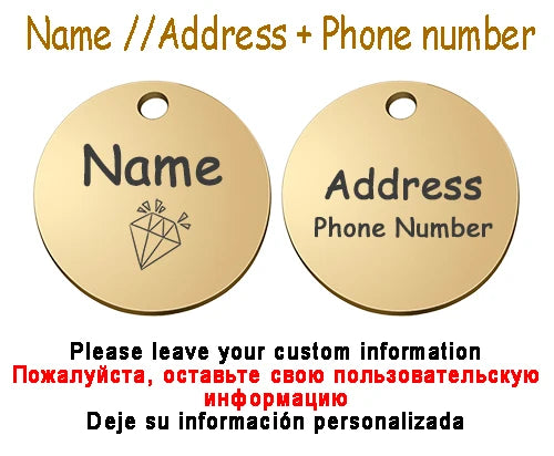 Collier personnalisé chien chat avec médaille gravée – Réglable